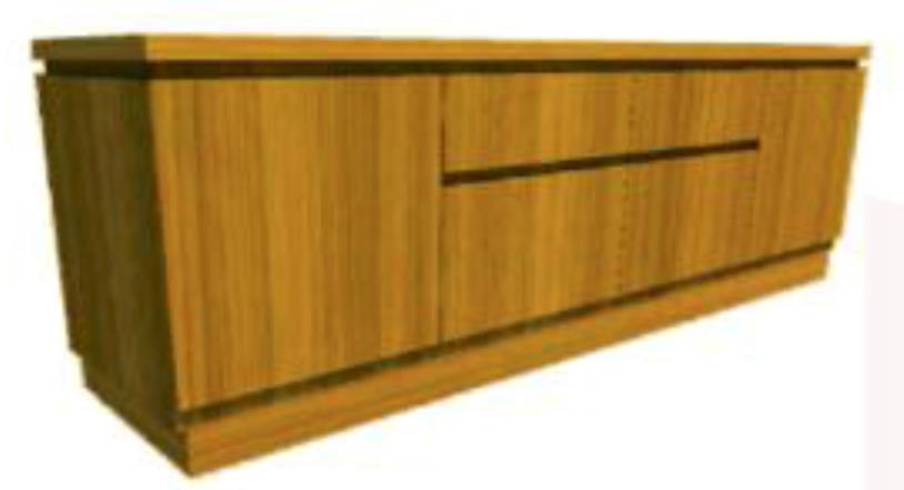 Merek Credenza 01 - Dimensi : 160 x 40 - 50 x 80 cm